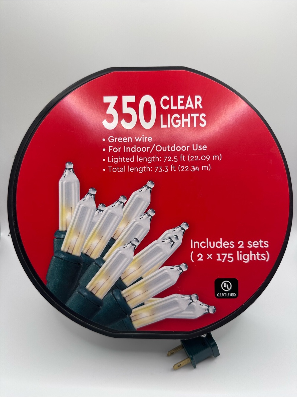 Festive Voice 350 Clear String Lights - Clear Bulbs with Green Wire